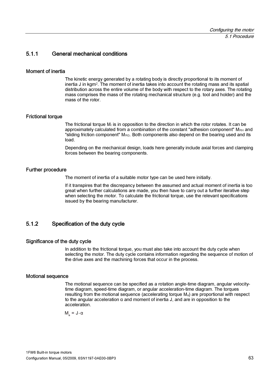 Siemens S120 configurationmanual General mechanical conditions, Specification of the duty cycle 