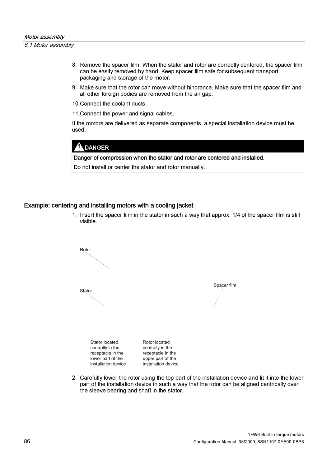 Siemens S120 configurationmanual Motor assembly 