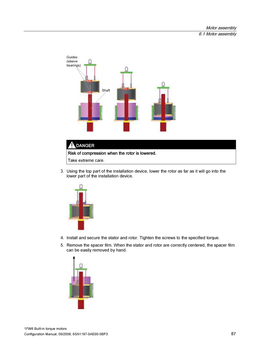 Siemens S120 configurationmanual Risk of compression when the rotor is lowered 