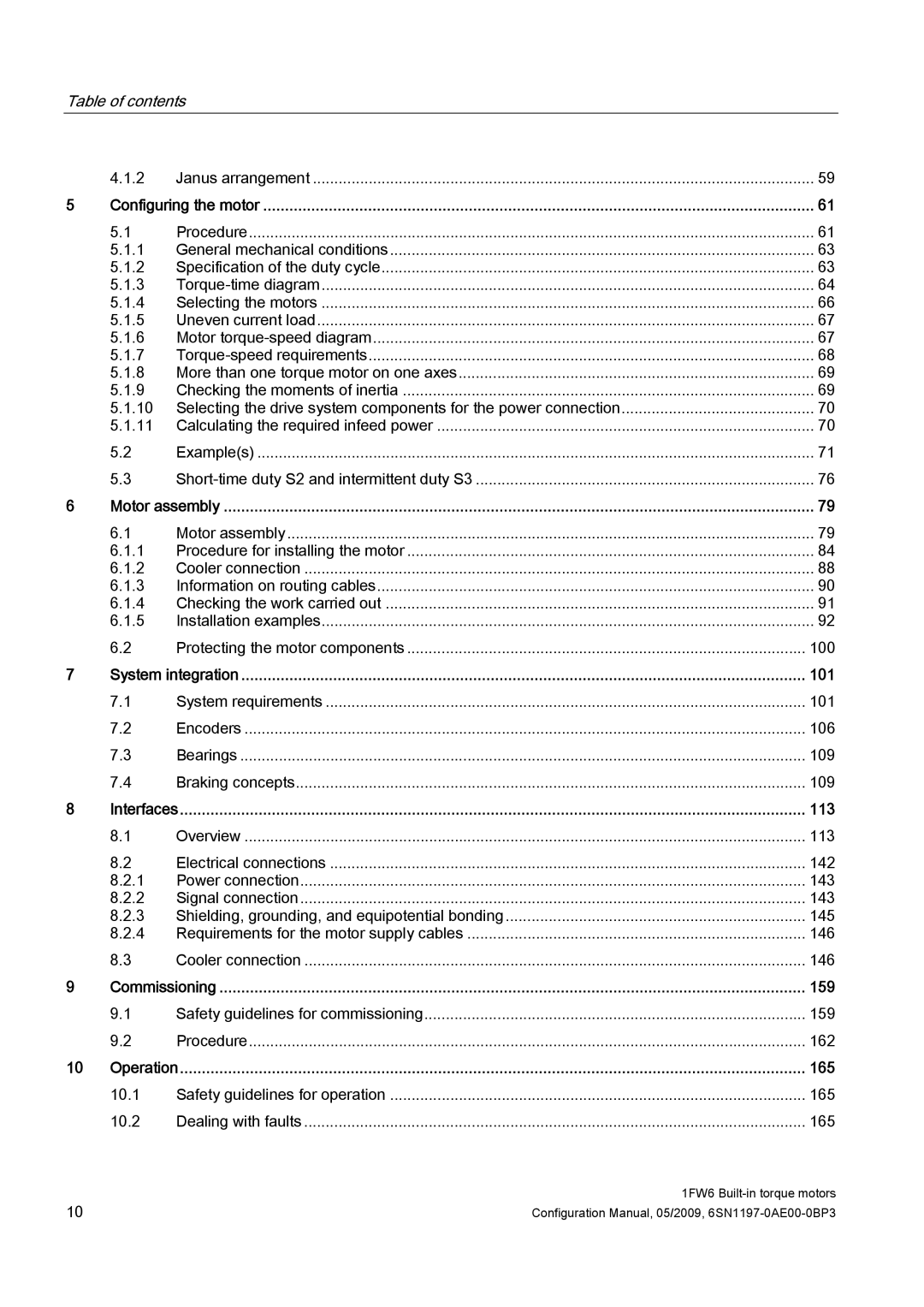 Siemens S120 configurationmanual Table of contents, 101, 113, 159, 165 