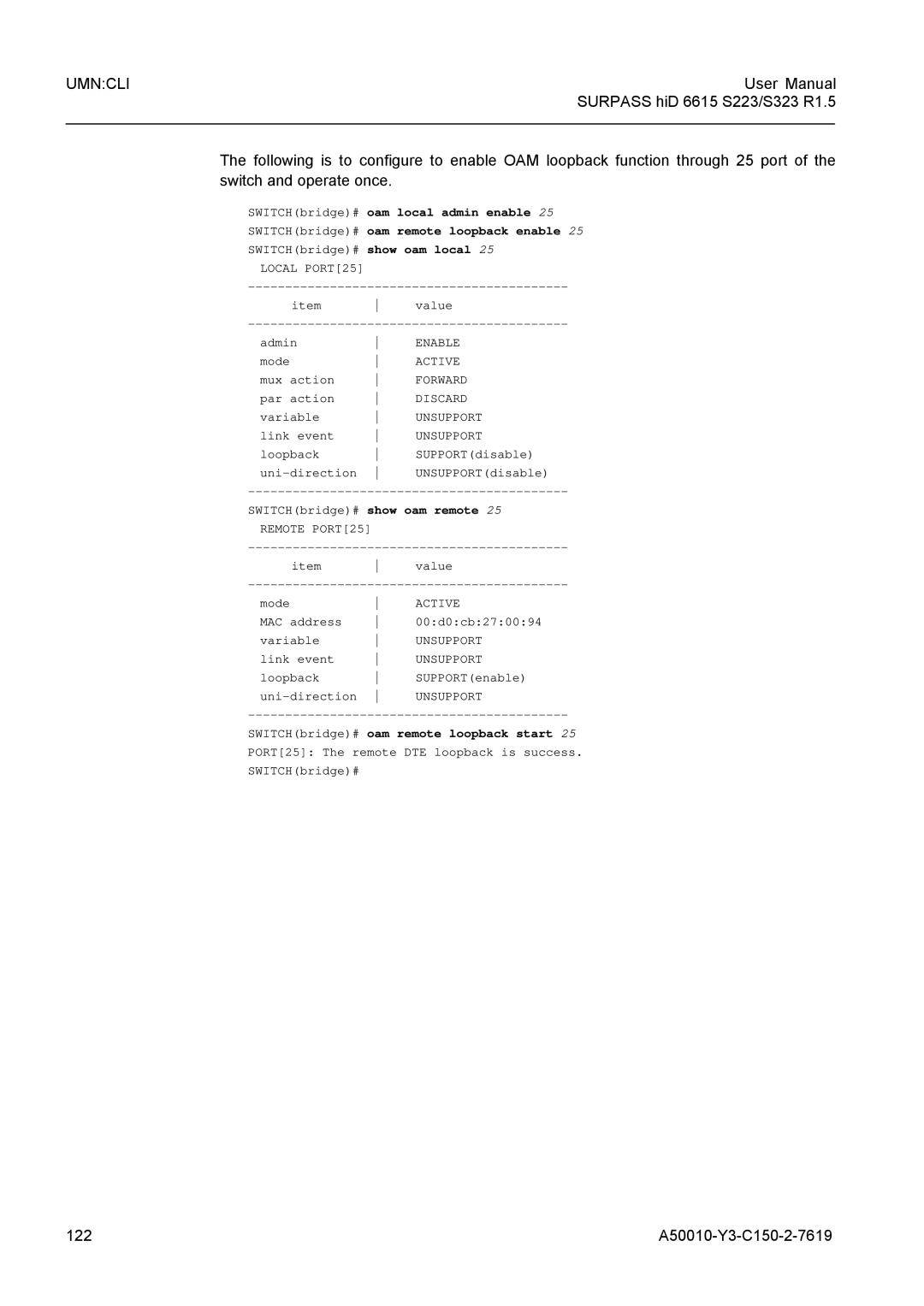 Siemens S323, S223 user manual 122 A50010-Y3-C150-2-7619 