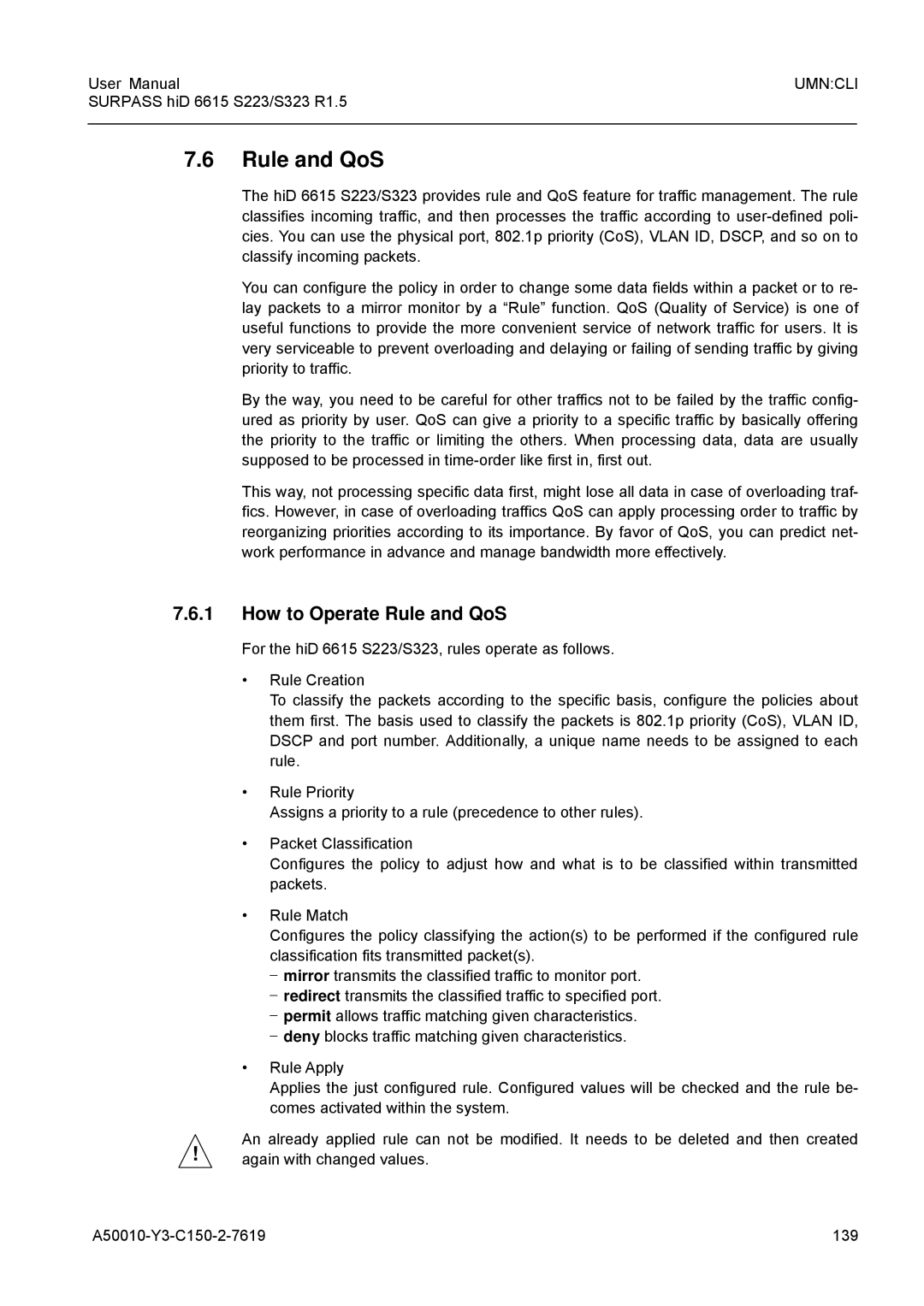 Siemens S223, S323 user manual How to Operate Rule and QoS 