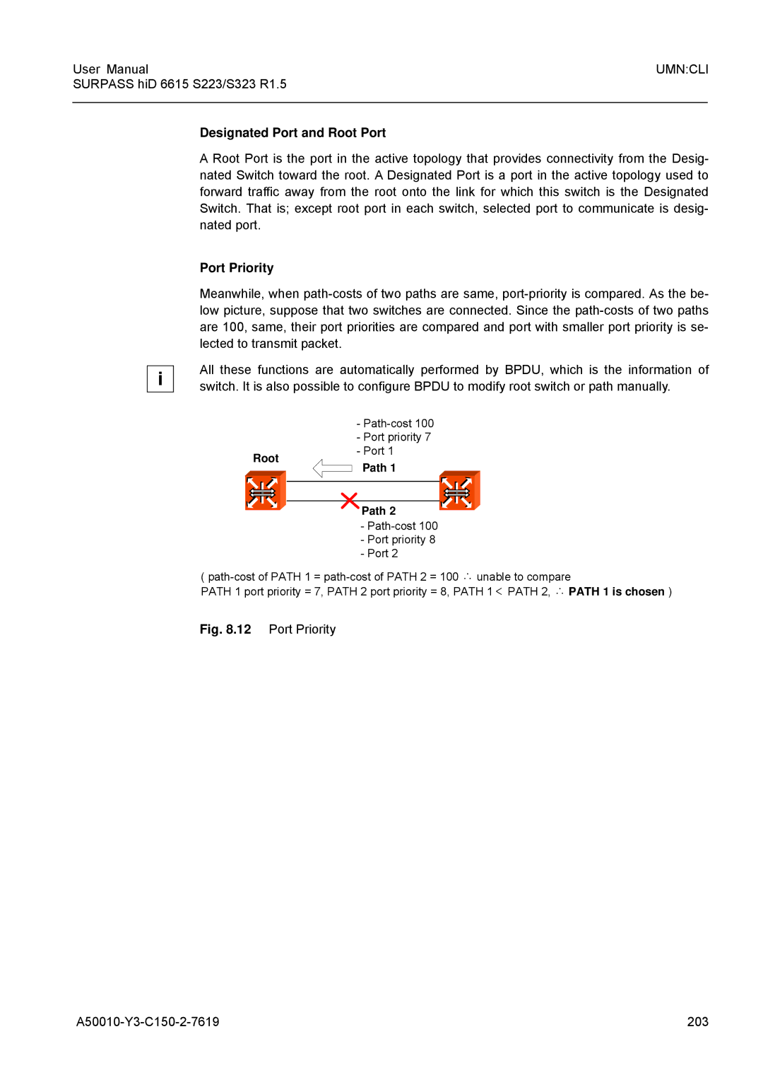 Siemens S223, S323 user manual Designated Port and Root Port, Port Priority 