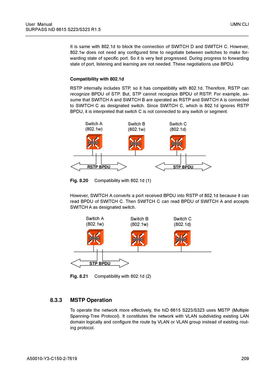 Siemens S223, S323 user manual Mstp Operation, Compatibility with 802.1d 