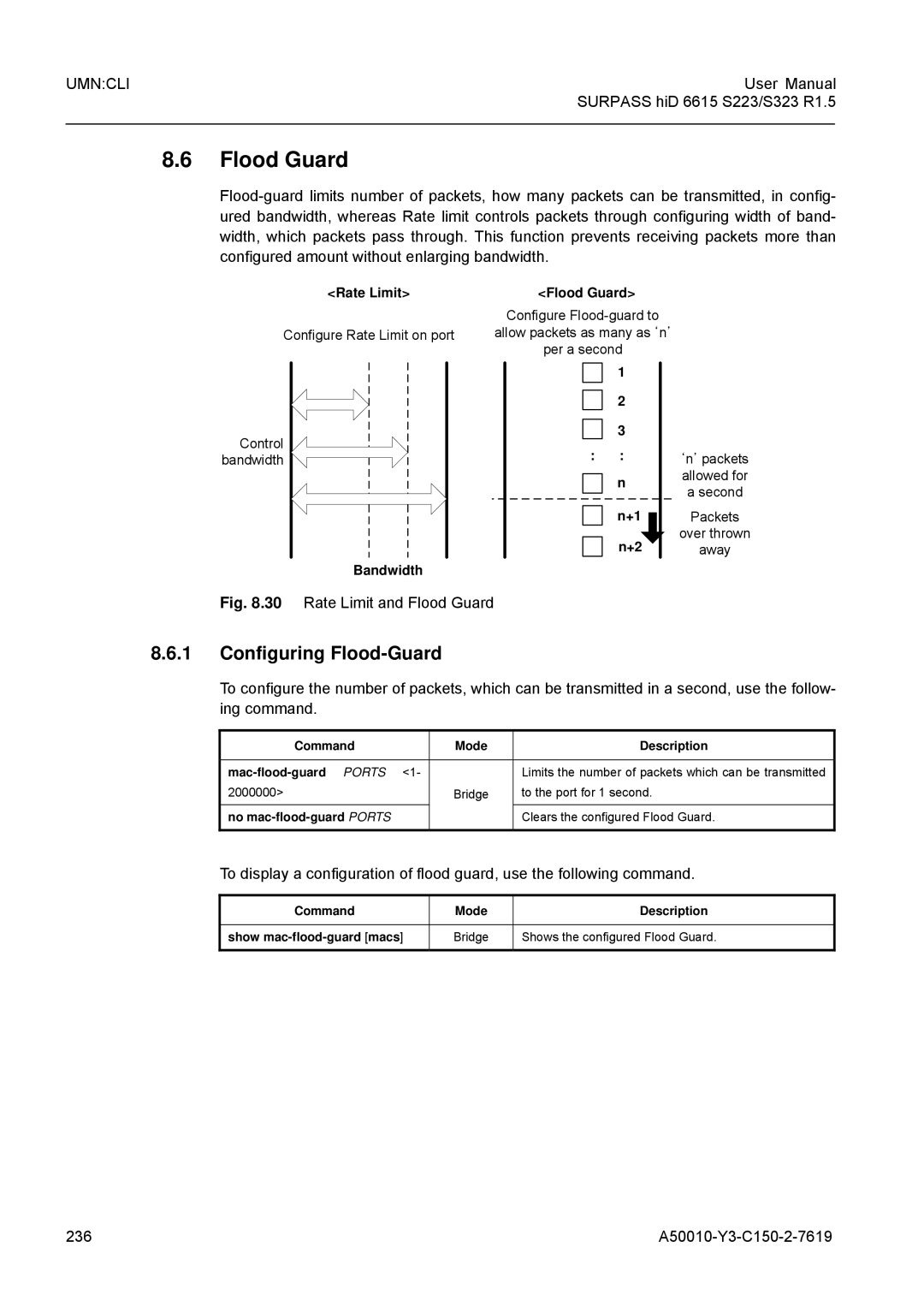 Siemens S323, S223 user manual Flood Guard, Configuring Flood-Guard, 236 A50010-Y3-C150-2-7619 