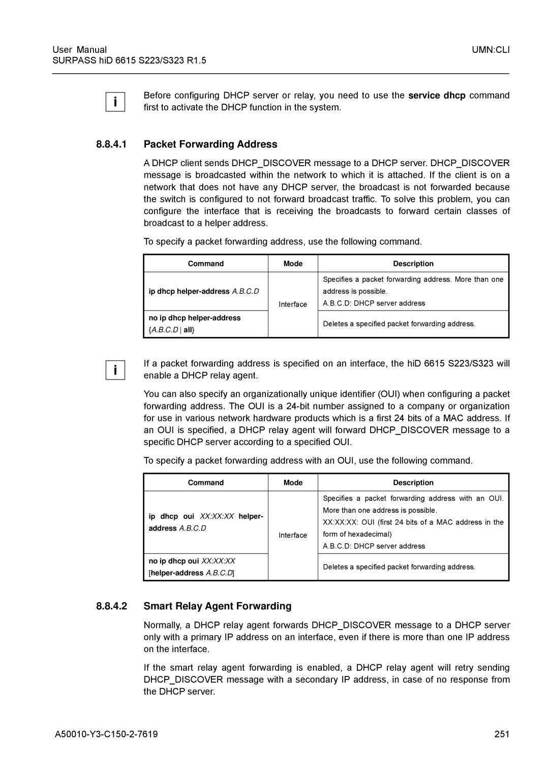 Siemens S223, S323 user manual Packet Forwarding Address, Smart Relay Agent Forwarding, C.D all 