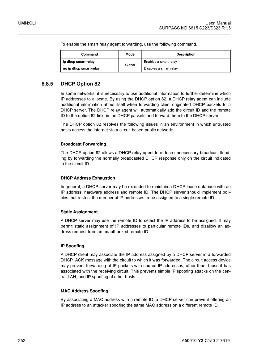 Siemens S323, S223 user manual Dhcp Option 