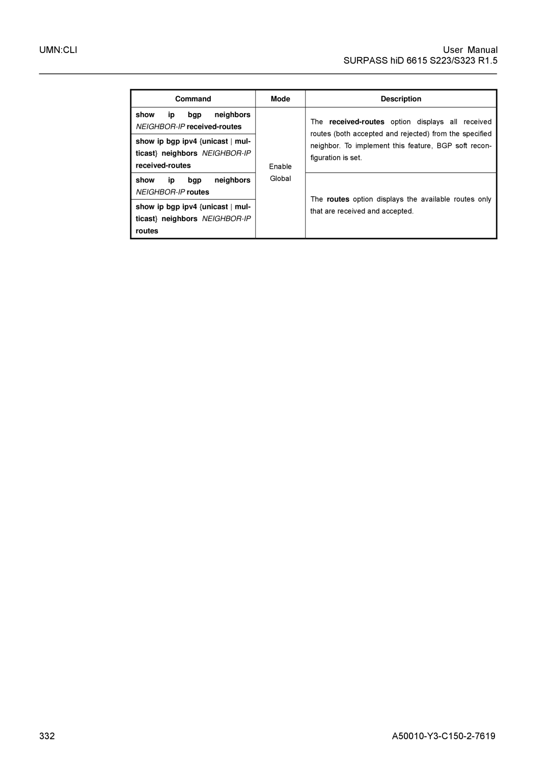 Siemens S323, S223 user manual 332 A50010-Y3-C150-2-7619, NEIGHBOR-IP routes 