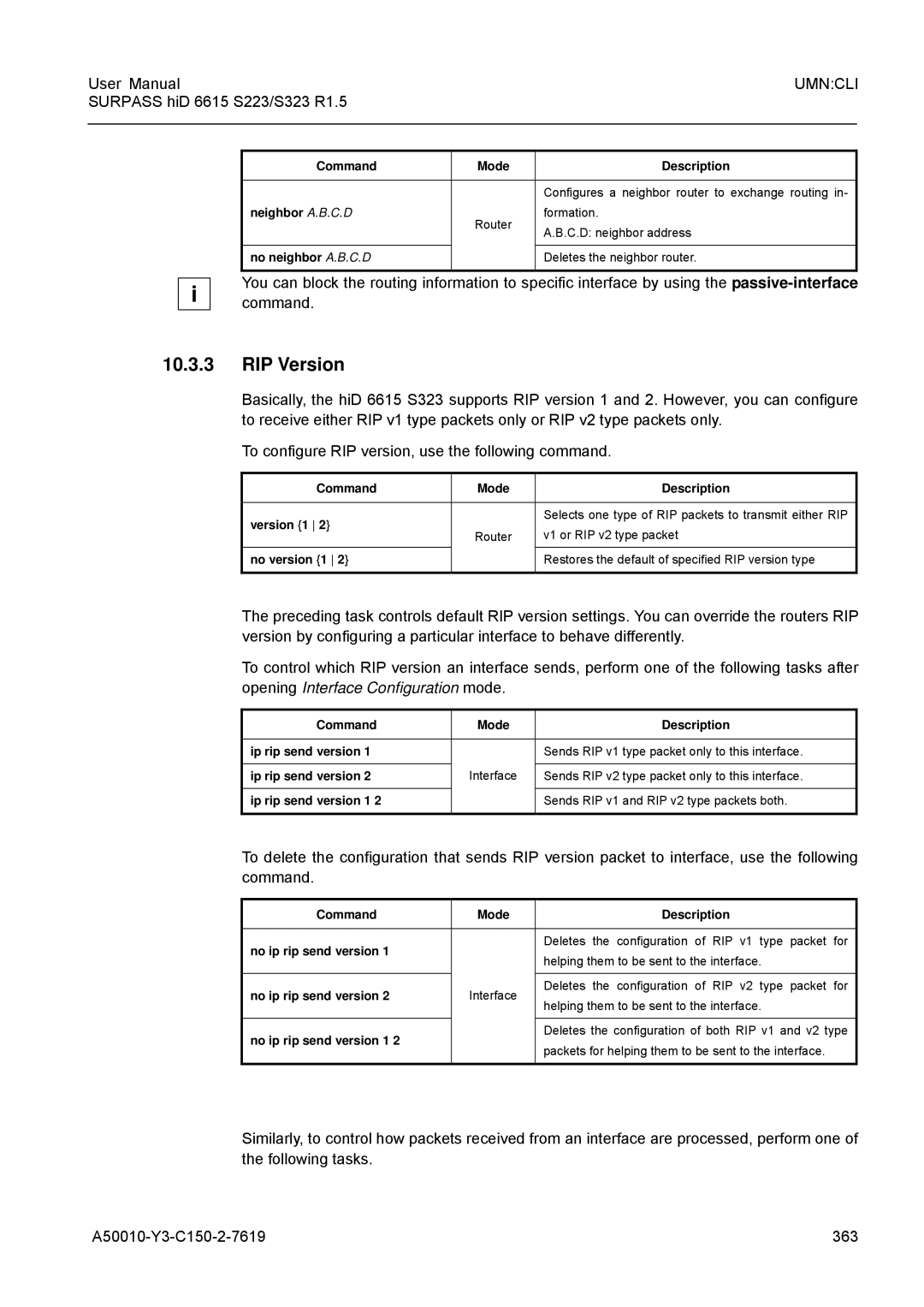 Siemens S223, S323 user manual RIP Version 