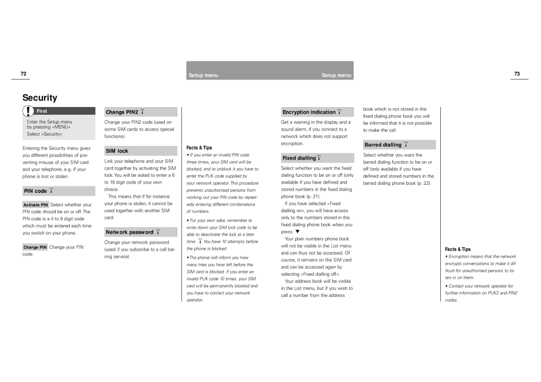 Siemens S40 manual Security 