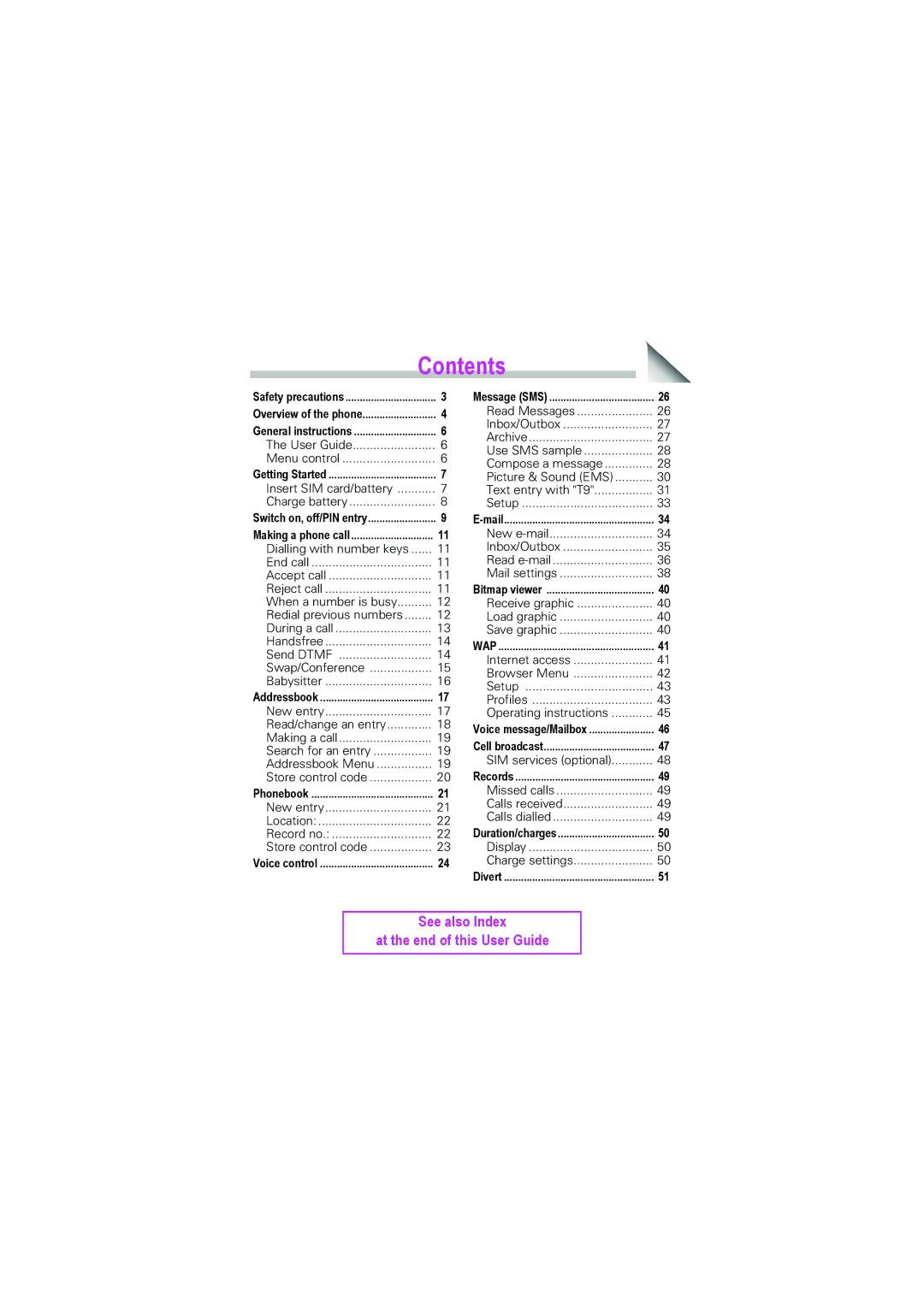 Siemens S45i manual Contents1 