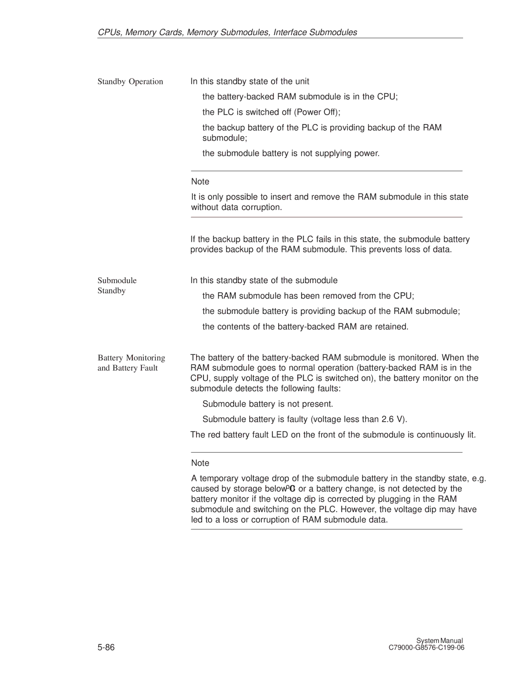 Siemens S5-135U/155U appendix Standby Operation 