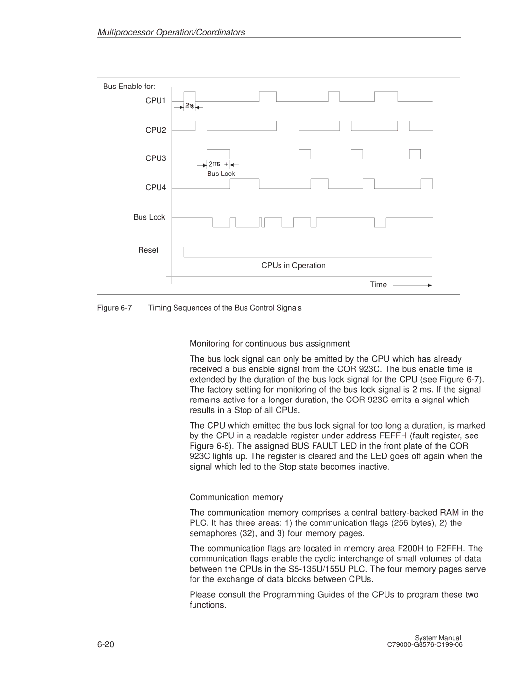 Siemens S5-135U/155U appendix Monitoring for continuous bus assignment, Timing Sequences of the Bus Control Signals 