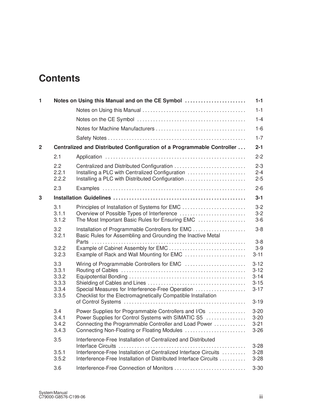 Siemens S5-135U/155U appendix Contents 