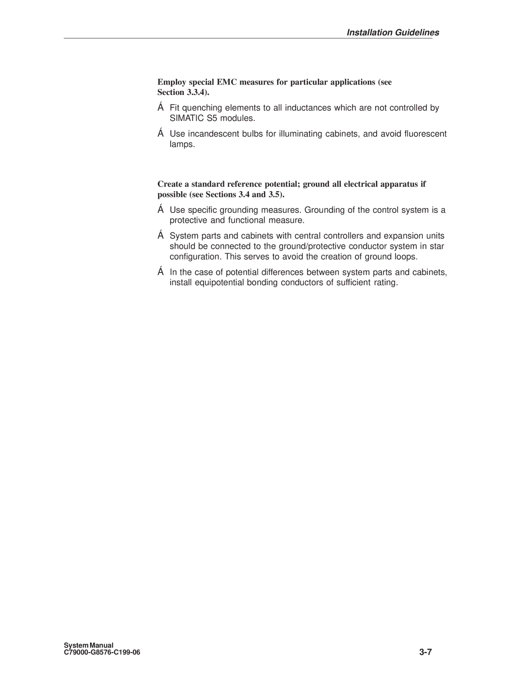 Siemens S5-135U/155U appendix Installation Guidelines 