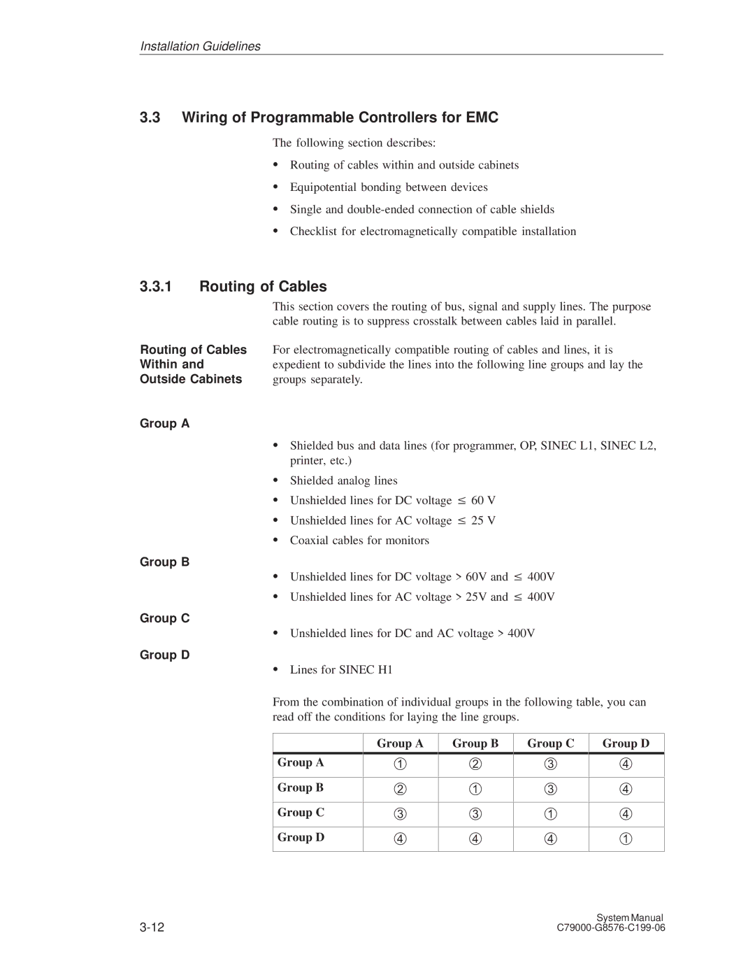 Siemens S5-135U/155U appendix Wiring of Programmable Controllers for EMC, Routing of Cables 