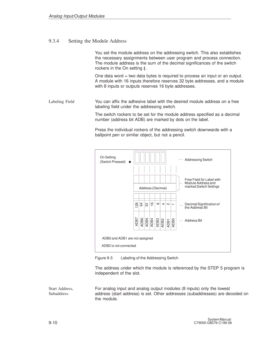 Siemens S5-135U/155U appendix Subaddress 