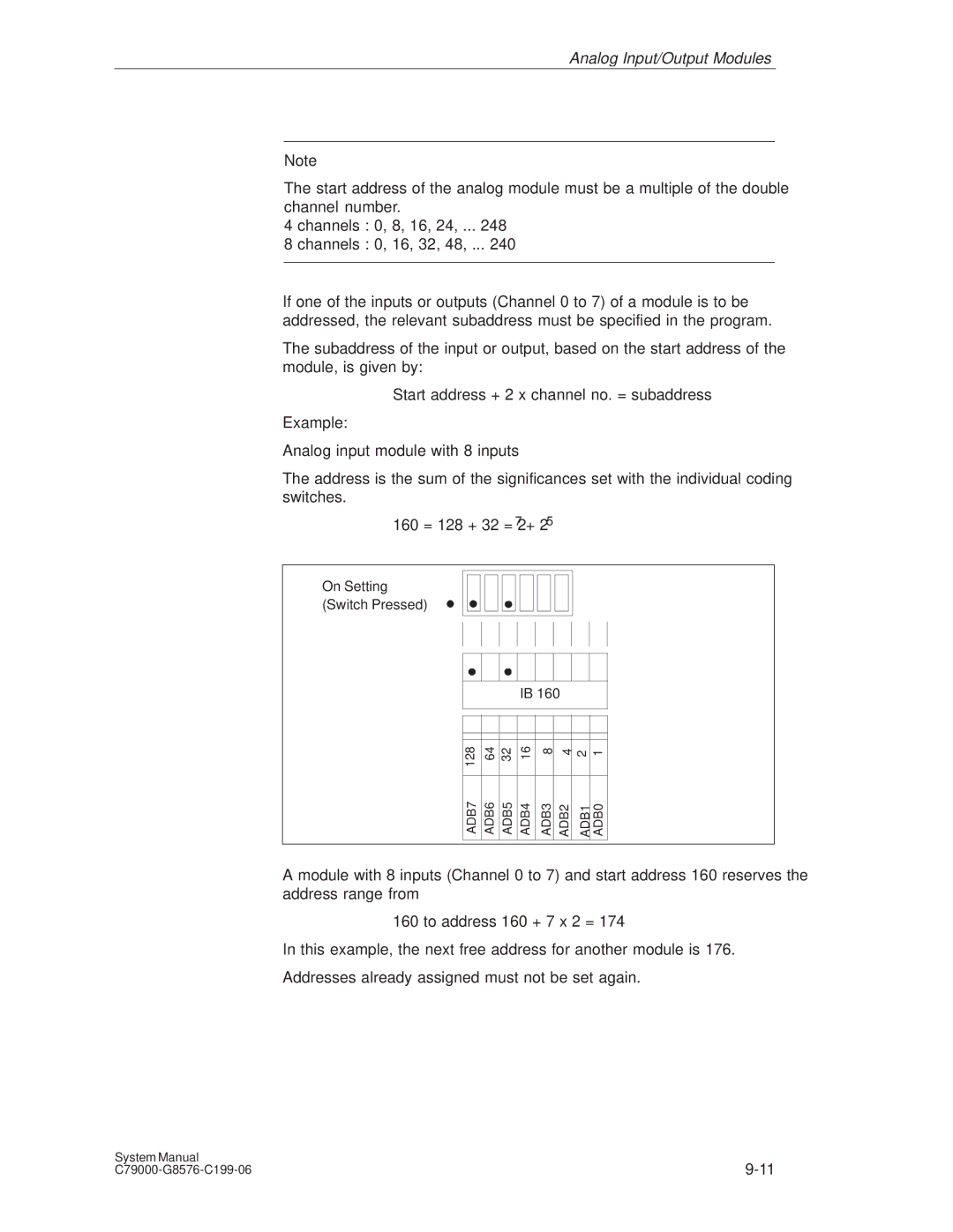 Siemens S5-135U/155U appendix On Setting Switch Pressed 