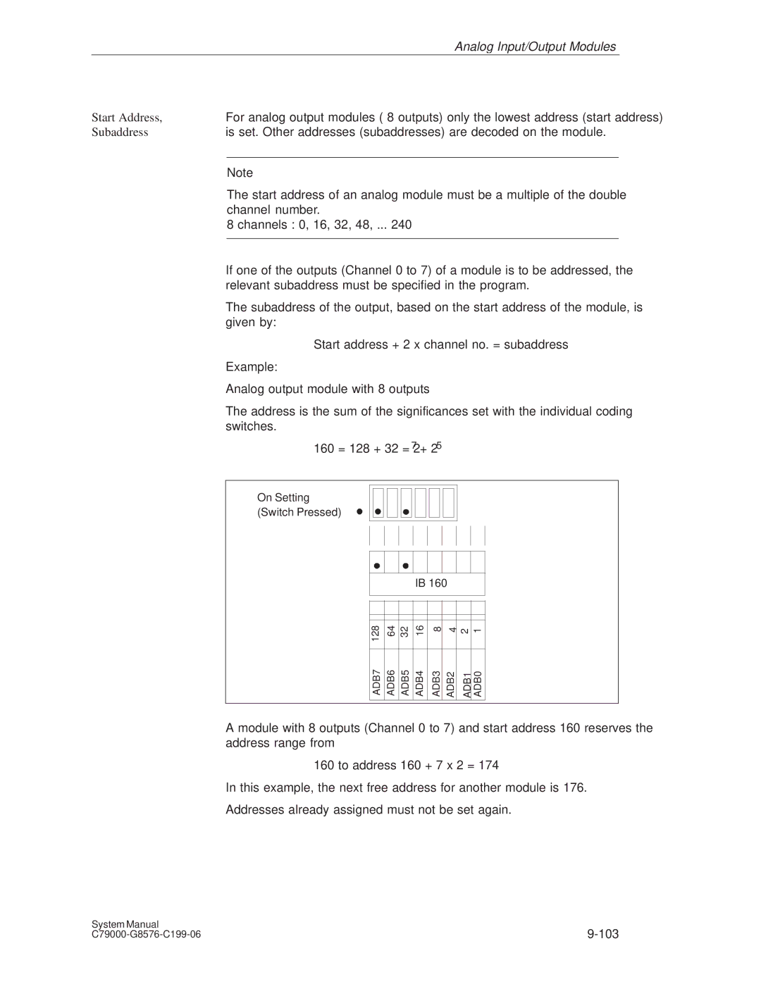 Siemens S5-135U/155U appendix Start Address 