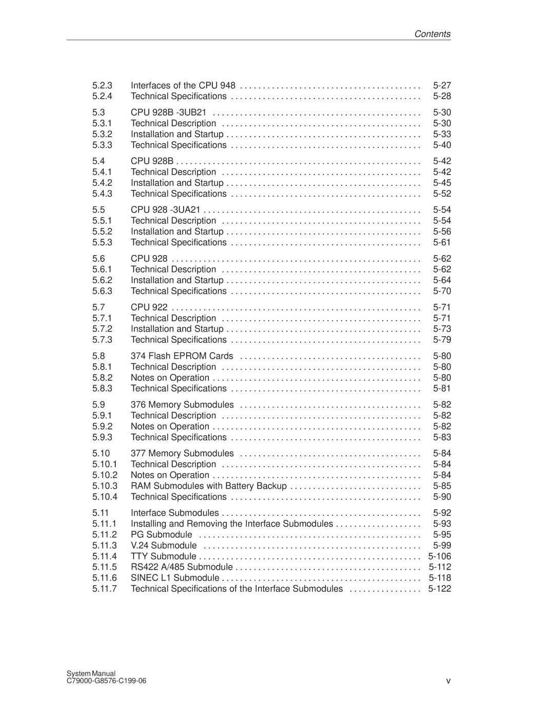 Siemens S5-135U/155U appendix System Manual C79000-G8576-C199-06 