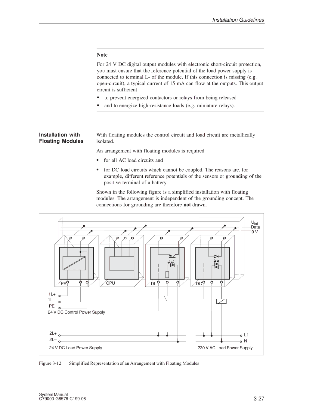 Siemens S5-135U/155U appendix Installation with, Floating Modules, Isolated 