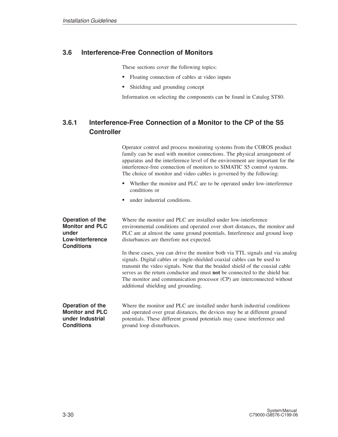 Siemens S5-135U/155U appendix Interference-Free Connection of Monitors 