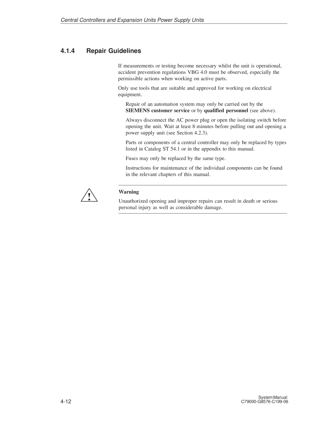 Siemens S5-135U/155U appendix Repair Guidelines 