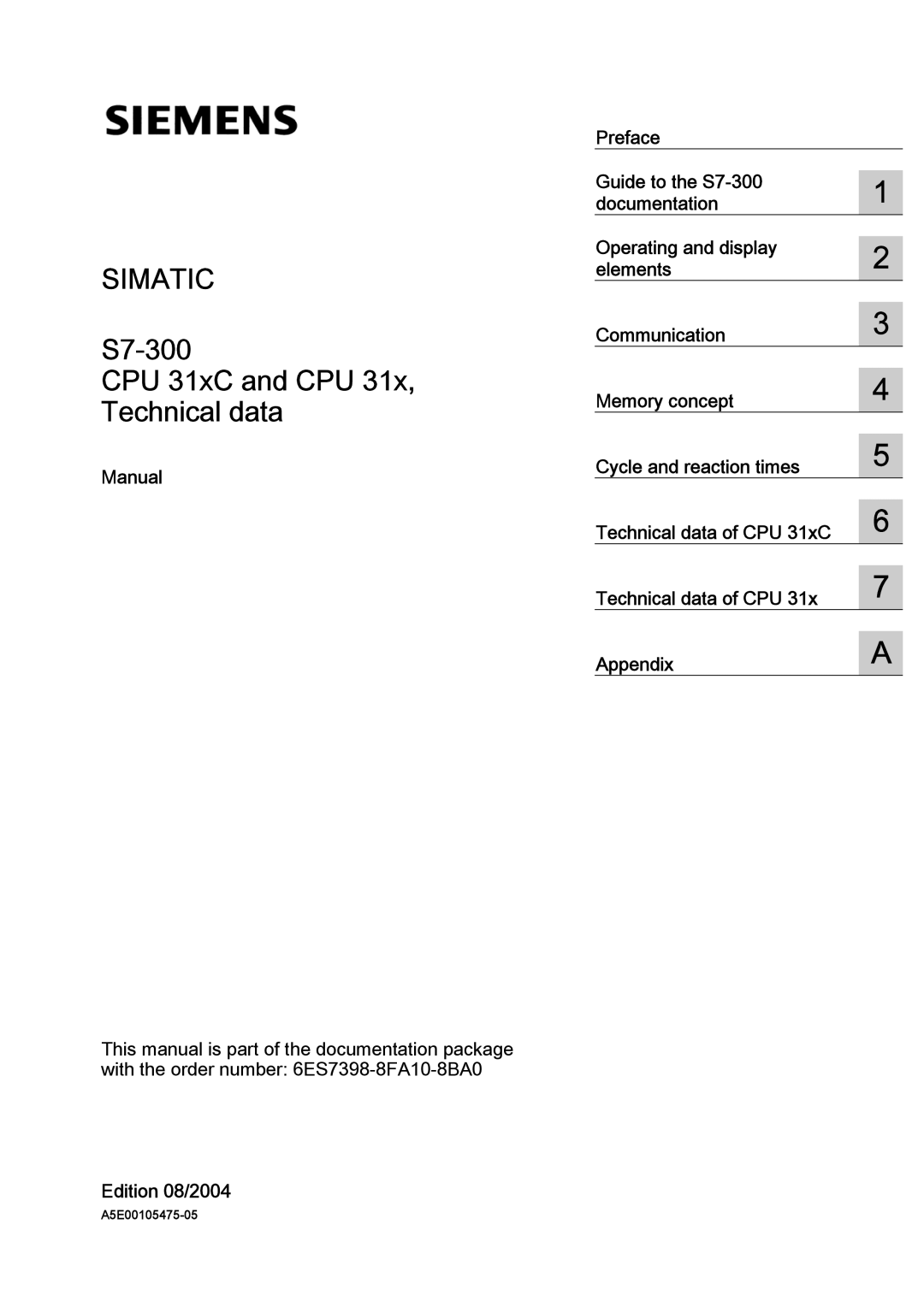 Siemens S7-300 appendix Manual, Edition 08/2004, Preface 