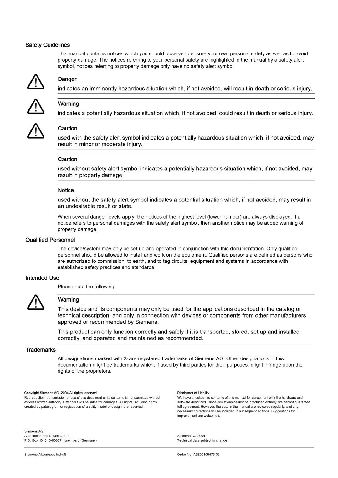 Siemens S7-300 appendix Safety Guidelines 