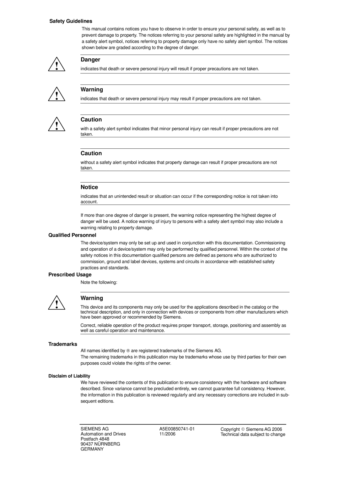 Siemens S7-400 installation manual Safety Guidelines 