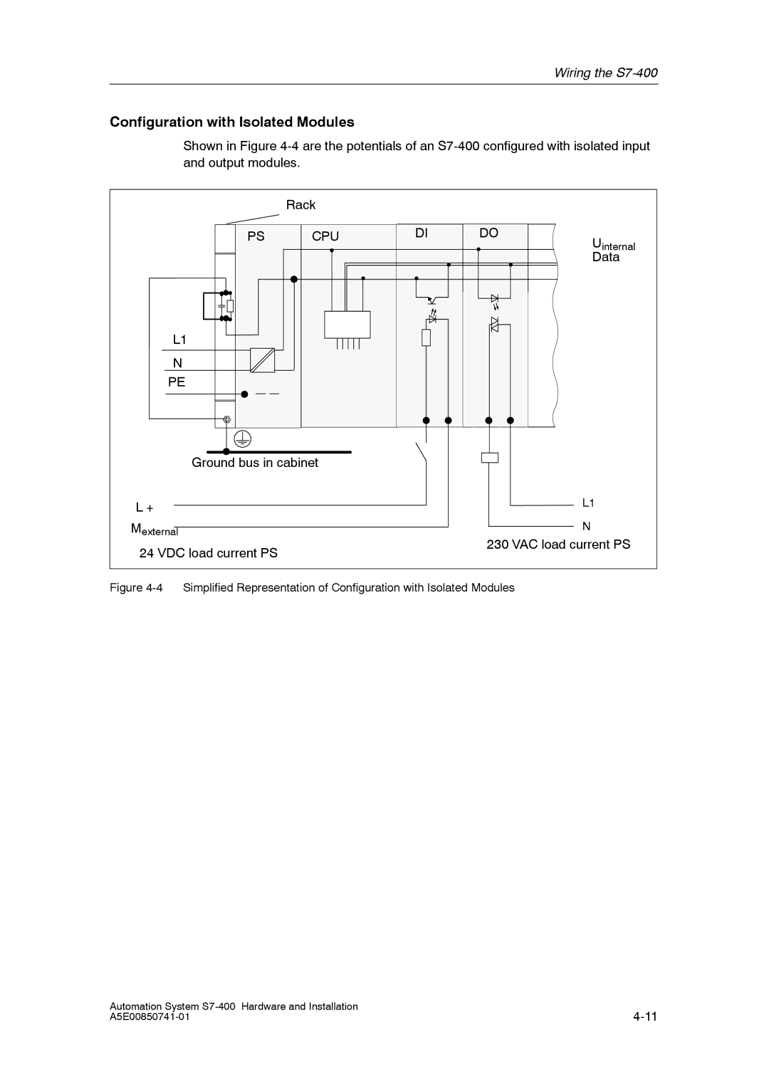 Siemens S7-400 installation manual Configuration with Isolated Modules 