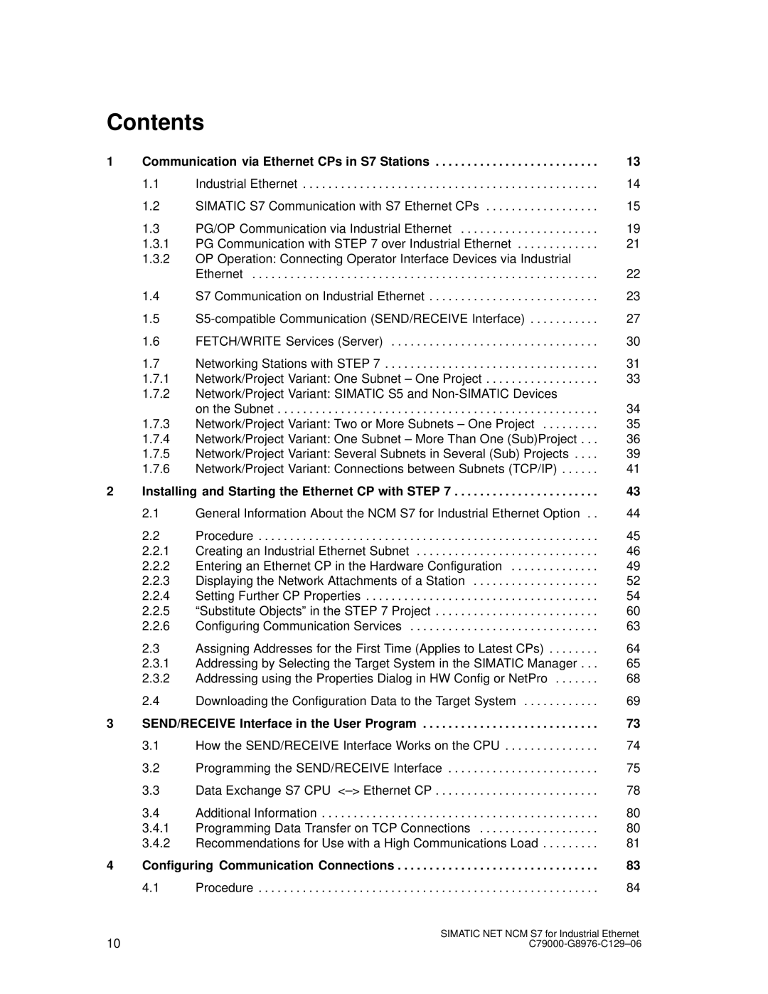 Siemens S7 appendix Contents 