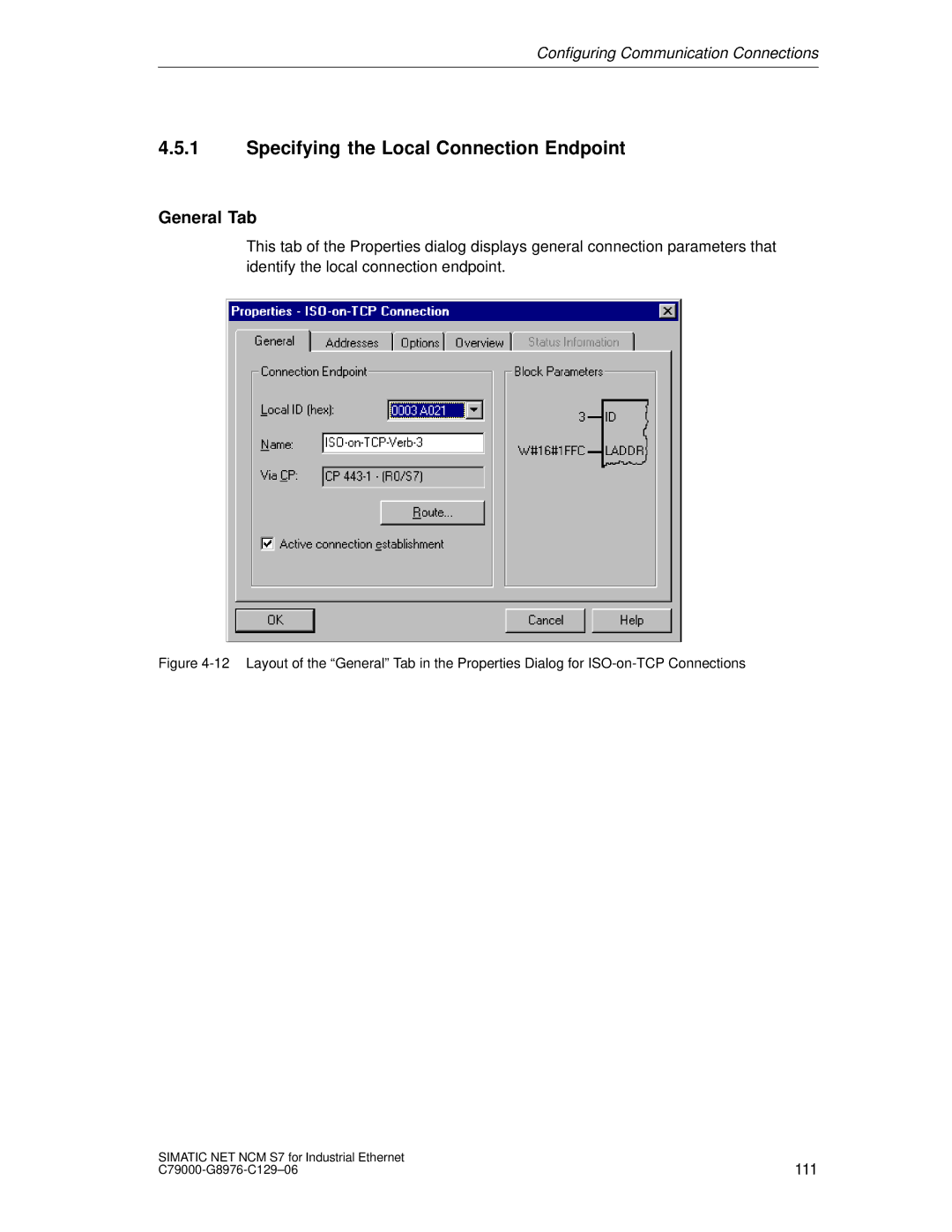 Siemens S7 appendix Specifying the Local Connection Endpoint 