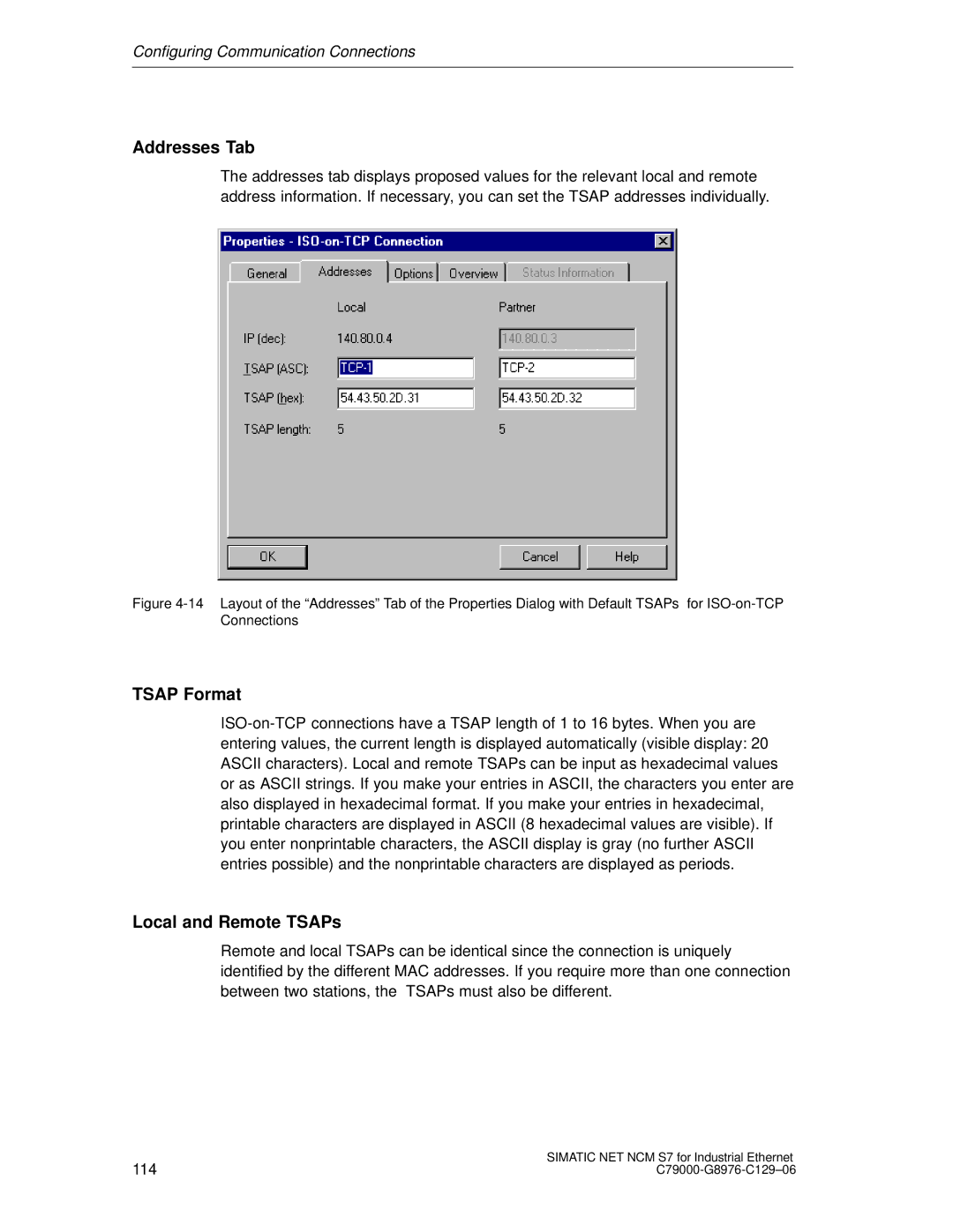 Siemens S7 appendix Addresses Tab 