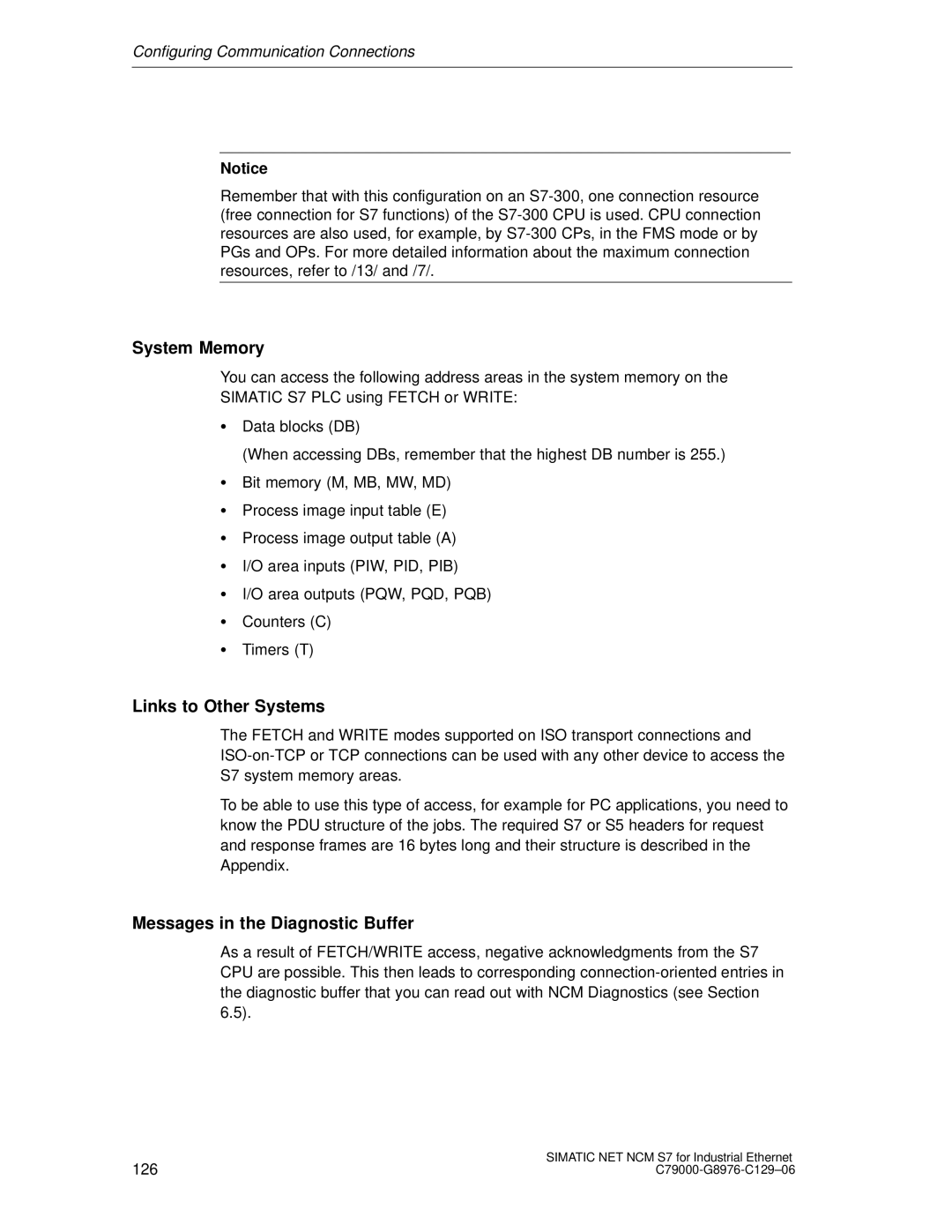 Siemens S7 appendix System Memory 