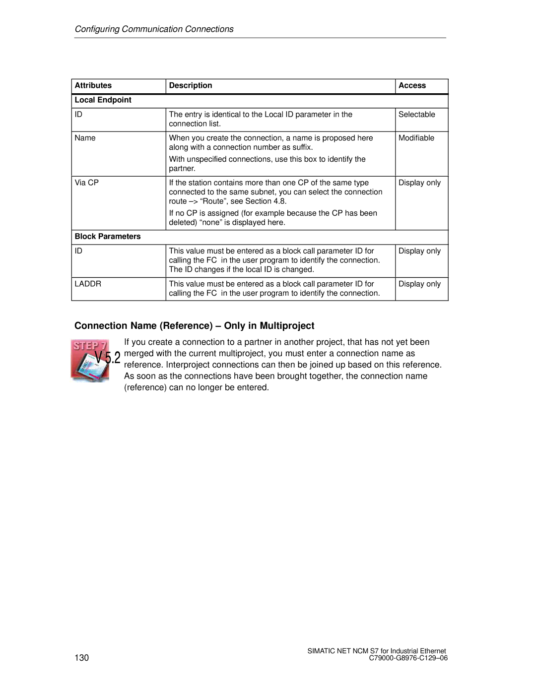 Siemens S7 appendix Connection Name Reference Only in Multiproject 