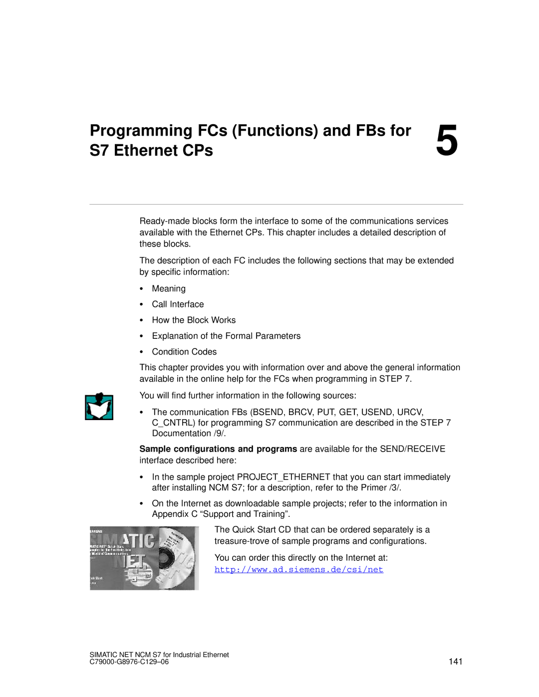 Siemens appendix Programming FCs Functions and FBs for S7 Ethernet CPs 