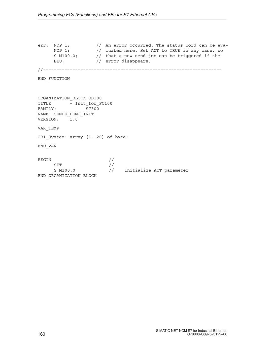 Siemens S7 appendix 160 