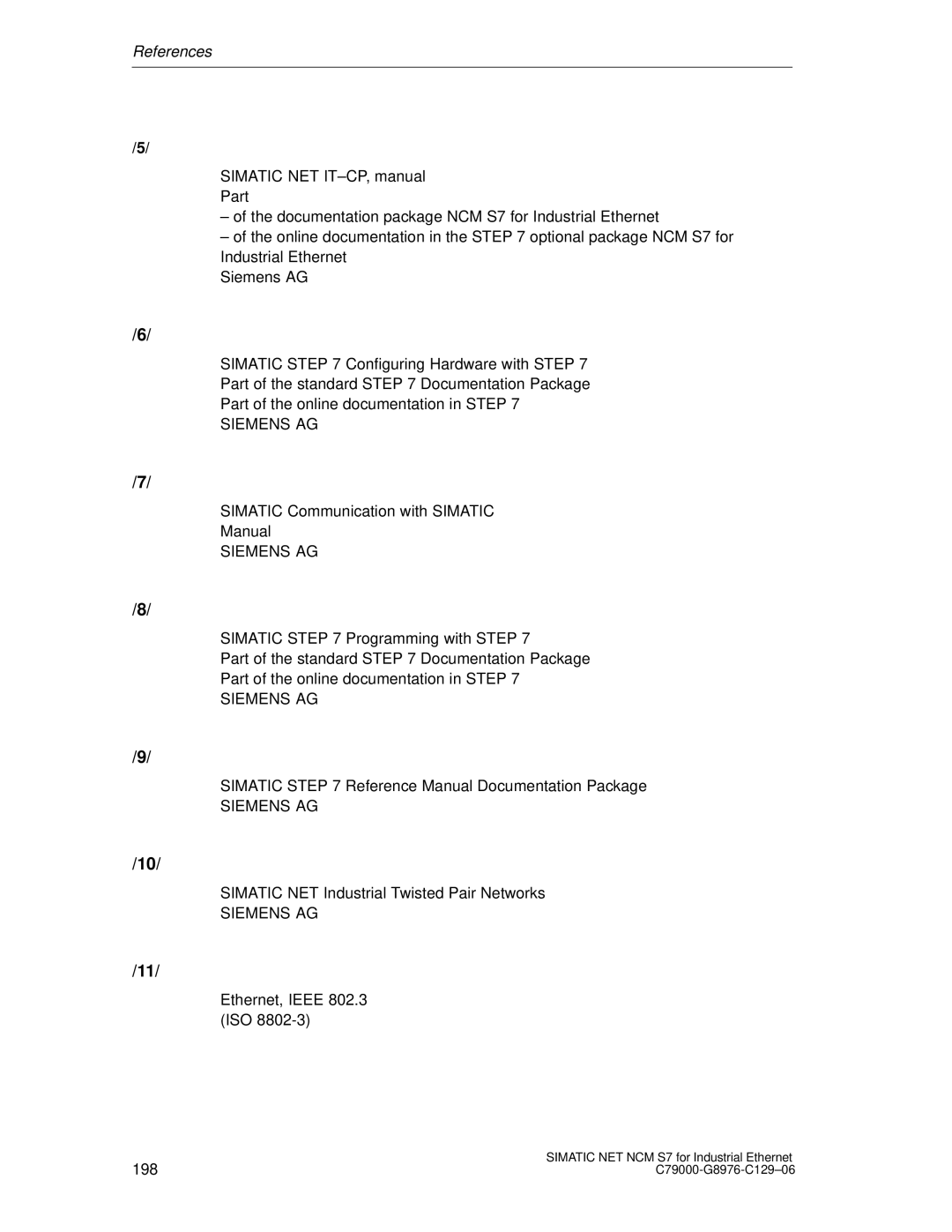 Siemens S7 appendix References 