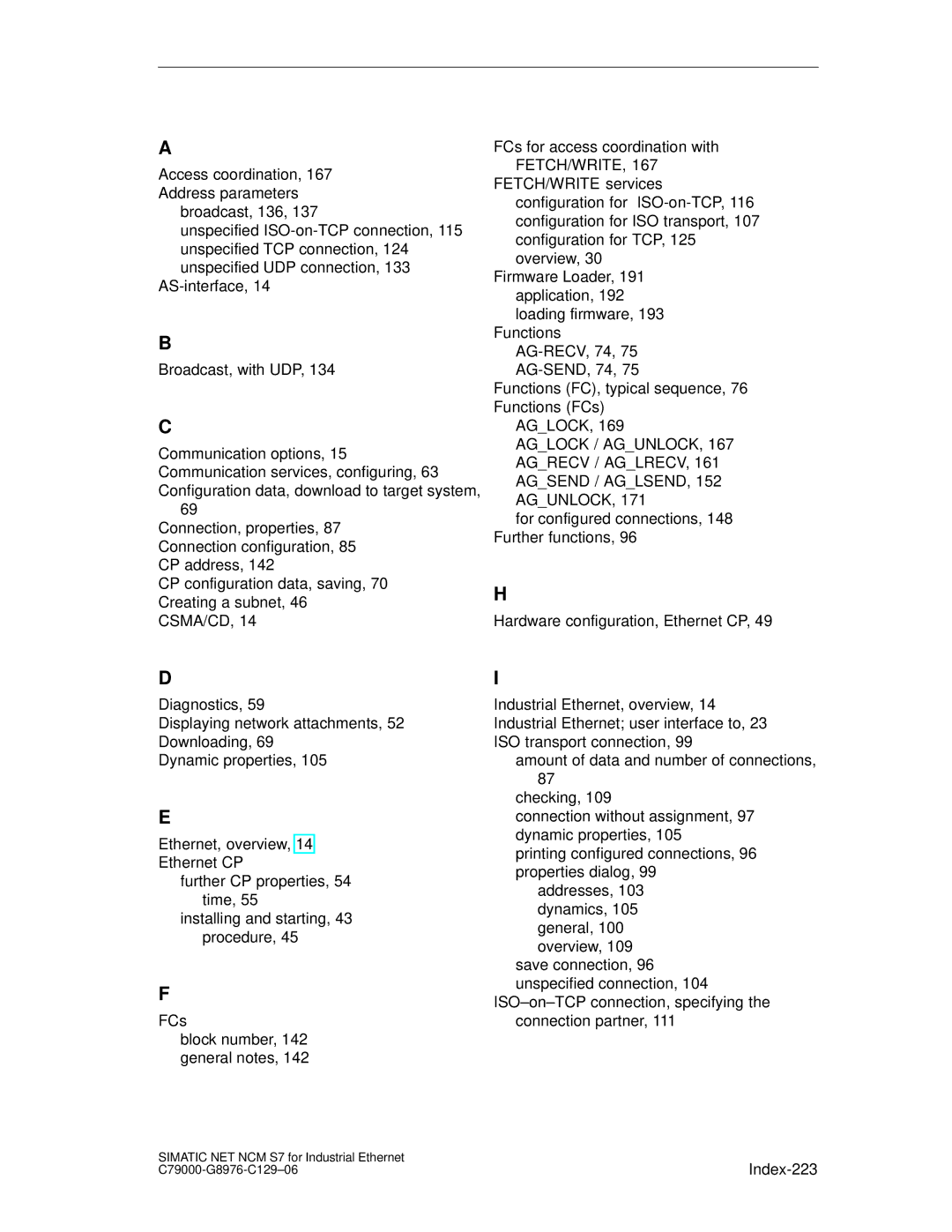 Siemens S7 appendix Index-223 