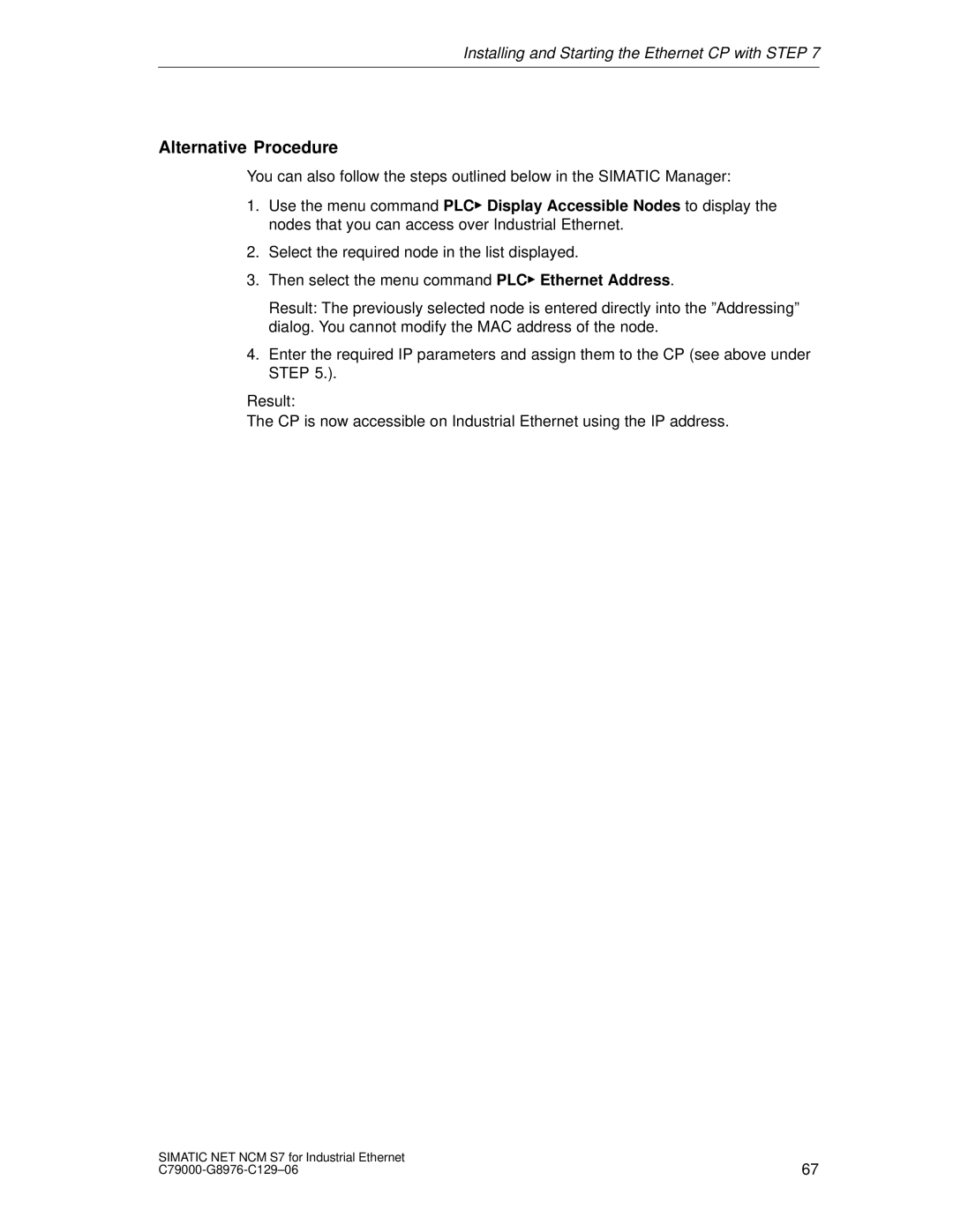 Siemens S7 appendix Alternative Procedure 