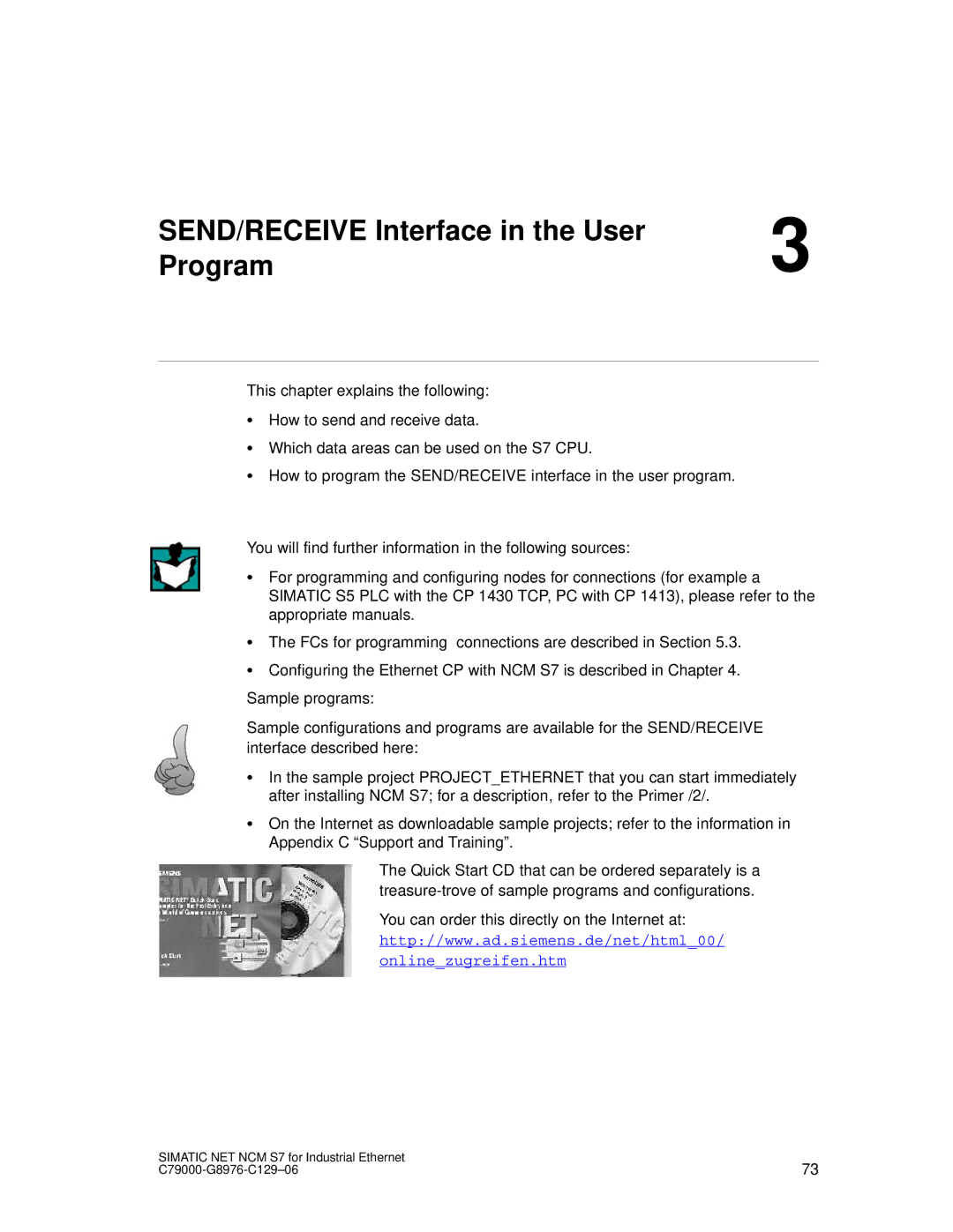 Siemens S7 appendix SEND/RECEIVE Interface in the User Program 