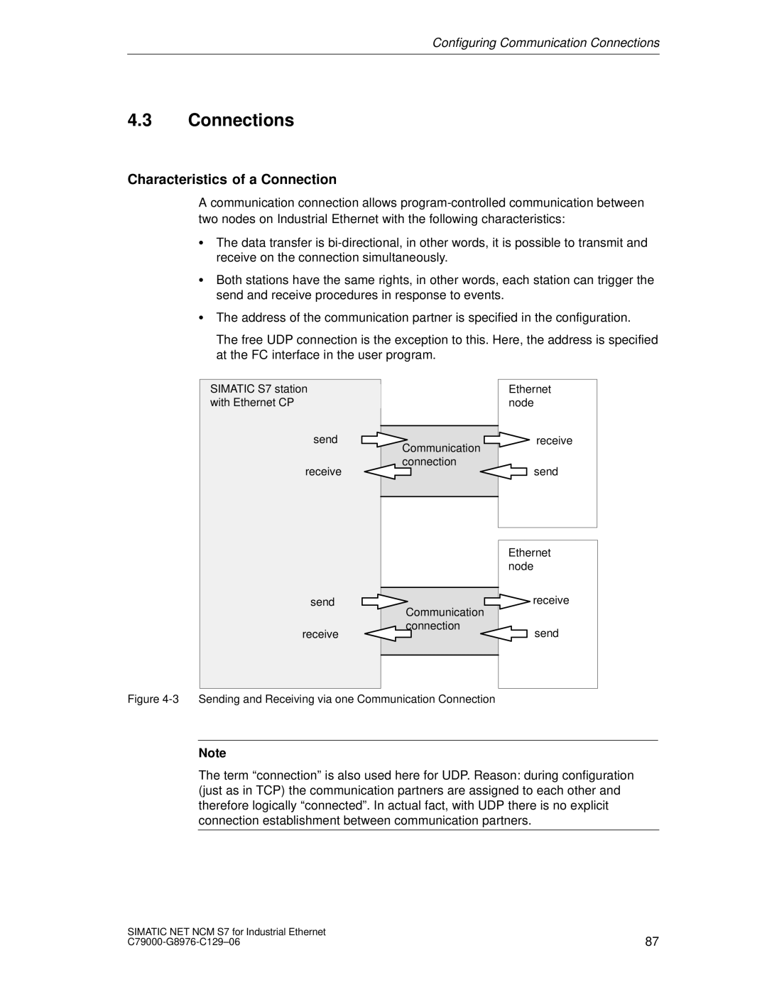 Siemens S7 appendix Connections, Characteristics of a Connection 