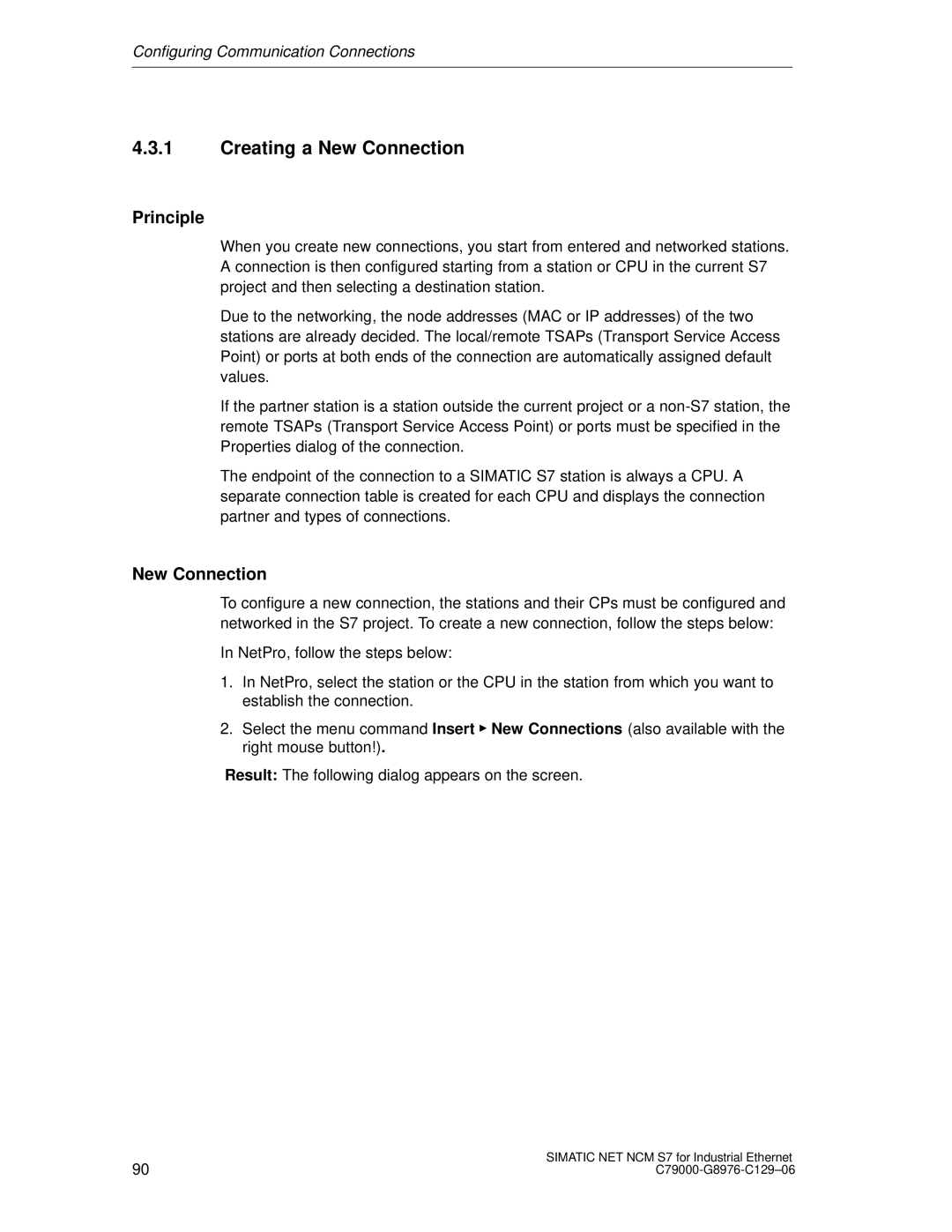 Siemens S7 appendix Creating a New Connection 