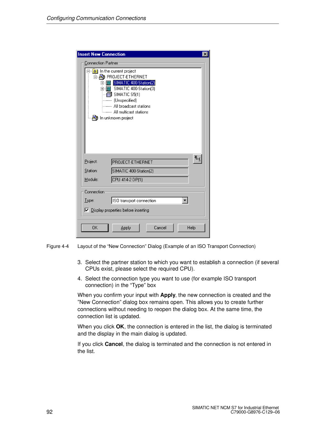 Siemens S7 appendix Configuring Communication Connections 