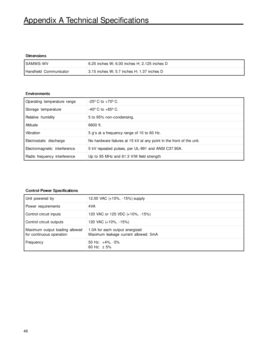 Siemens SAMMS-MV user manual Dimensions 