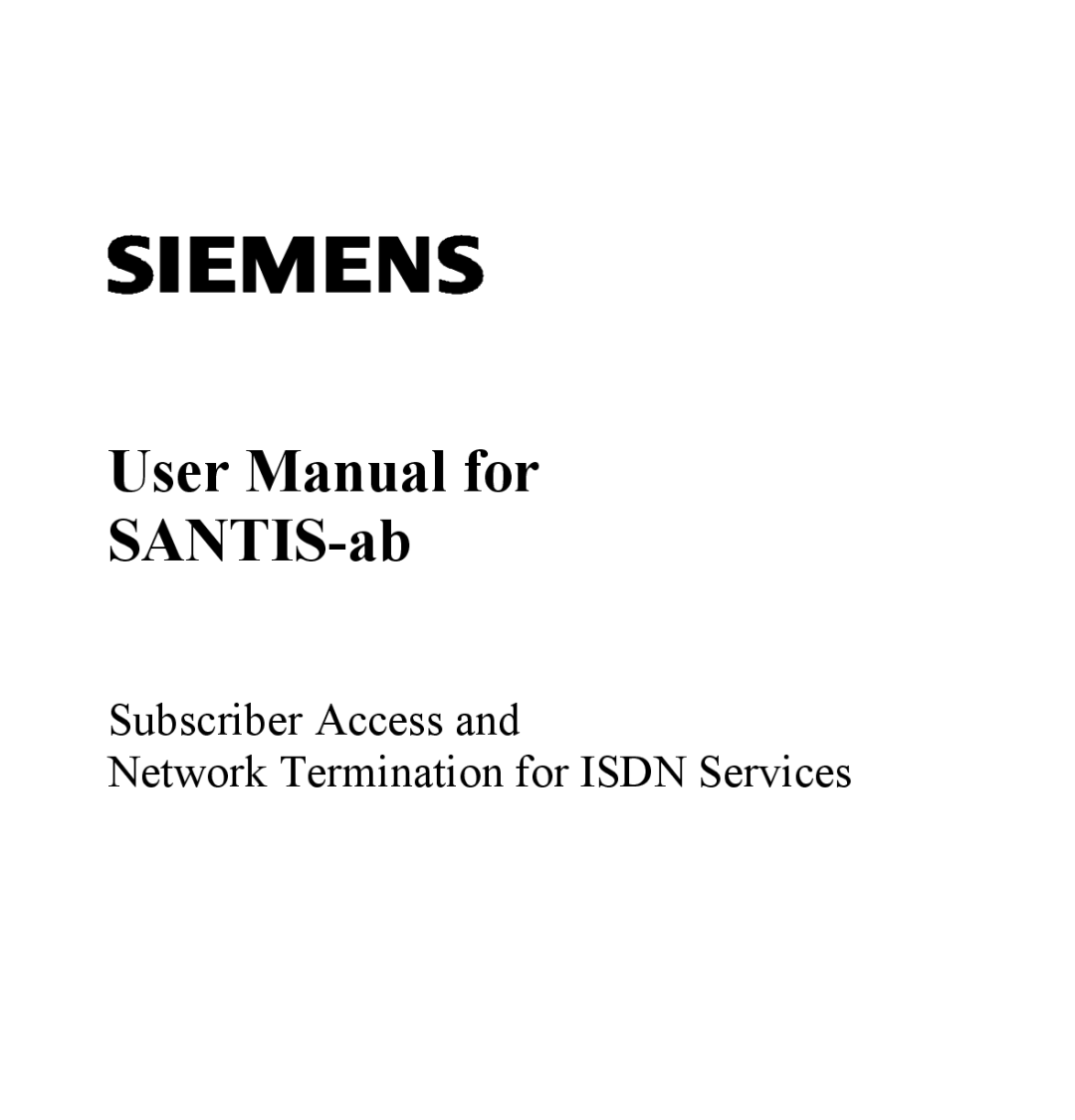 Siemens SANTIS-ab user manual 