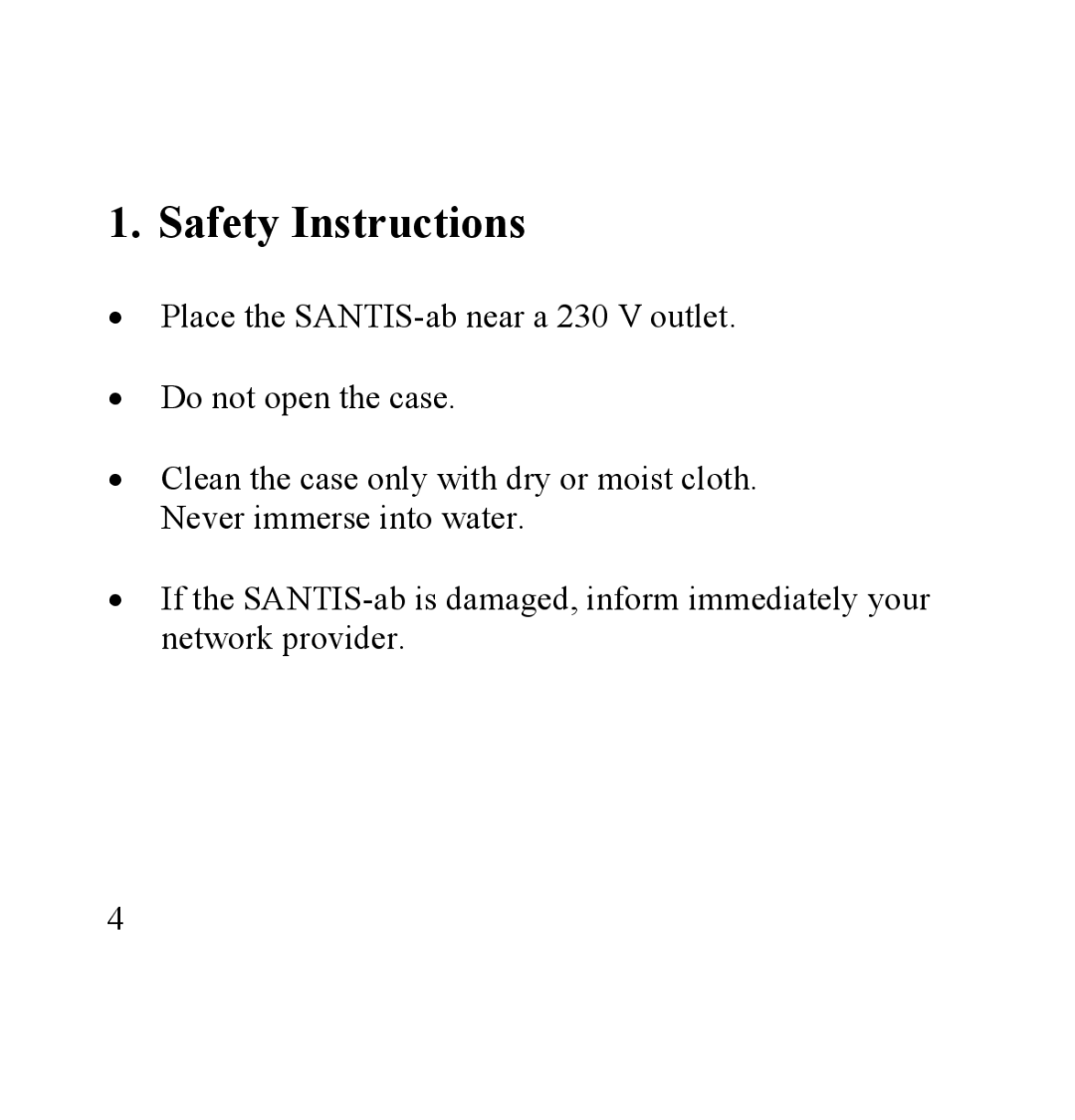 Siemens SANTIS-ab user manual Safety Instructions 