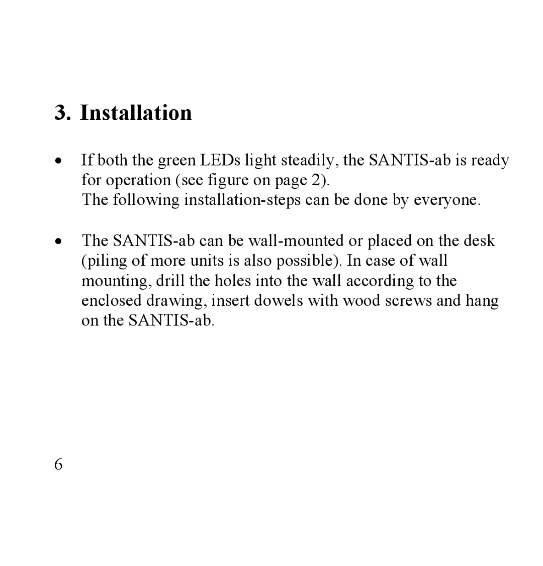 Siemens SANTIS-ab user manual Installation 