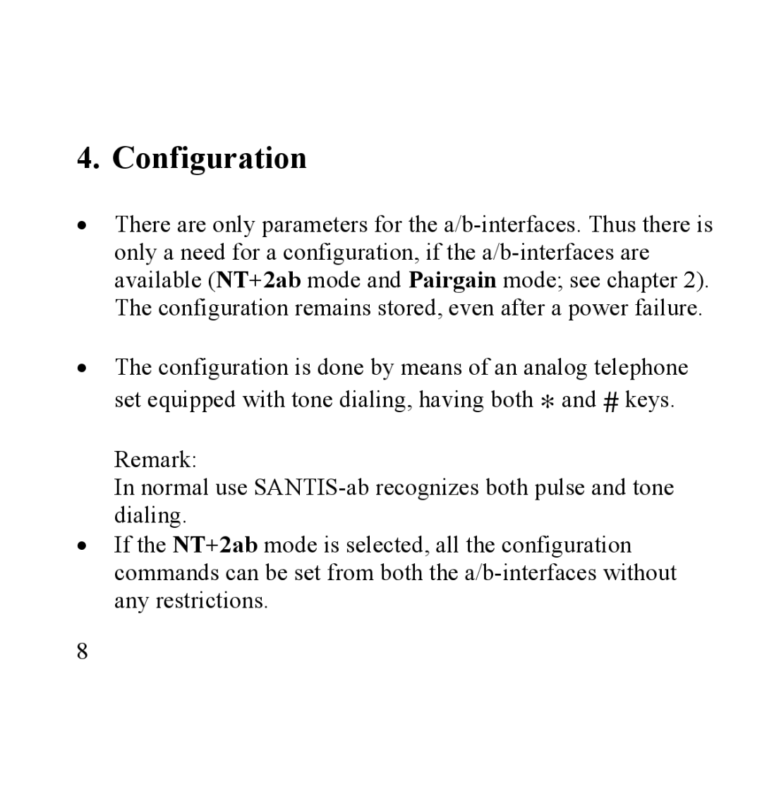 Siemens SANTIS-ab user manual Configuration 